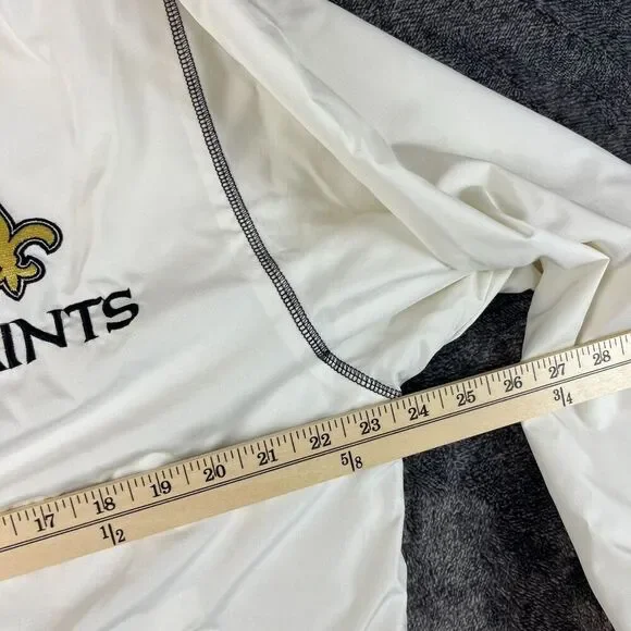 Vtg 90s Saints Reebok Spellout 1/4 Zip Windbreaker Jacket Mock Neck Men's M* NFL - Picture 7 of 12